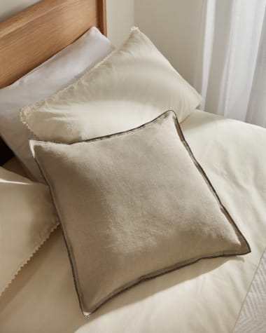 Fodera cuscino Elea 100% lino grigio chiaro 45 x 45 cm