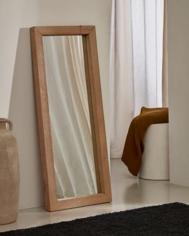Espelho Maden de madeira com acabamento natural 50 x 120 cm