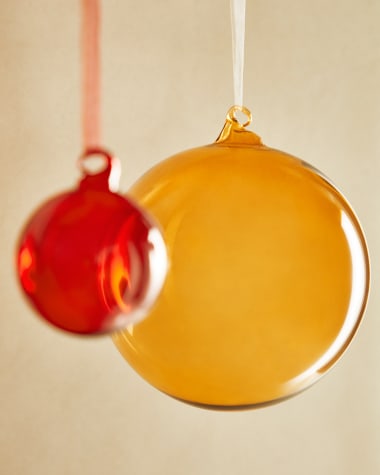 Aucan large orange glass Christmas ball