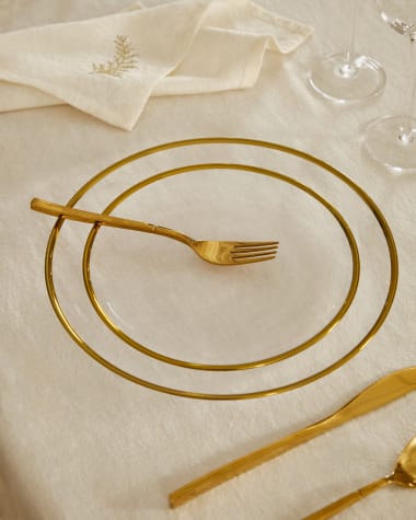 Nelie flat plate with golden edges