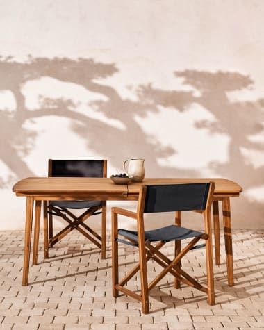 Rozkładany stół ogrodowy Thianna z litego drewna akacjowego 180 (240) x 90 cm FSC 100%
