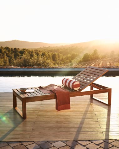 Sulamita outdoor sun lounger made from solid acacia wood FSC 100%