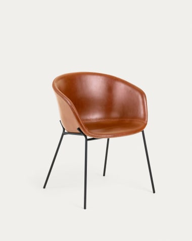Cadira Yvette pell sintètica marró