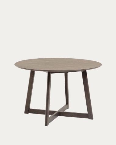 Table extensible ronde Maryse 70 (120) x 75 cm contreplaqué frêne et pieds bois