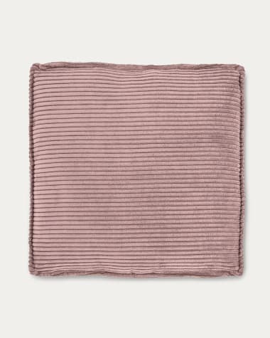 Coixí Blok de pana gruixuda rosa 60 x 60 cm