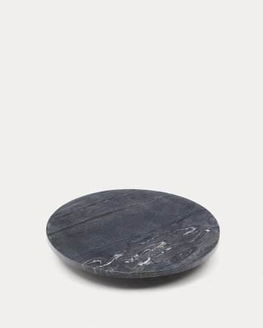Centro de mesa giratório pequeno Selara de mármore preto