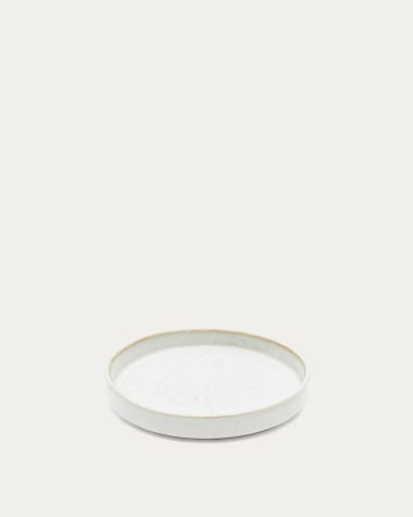 Assiette à dessert Serni en céramique blanche