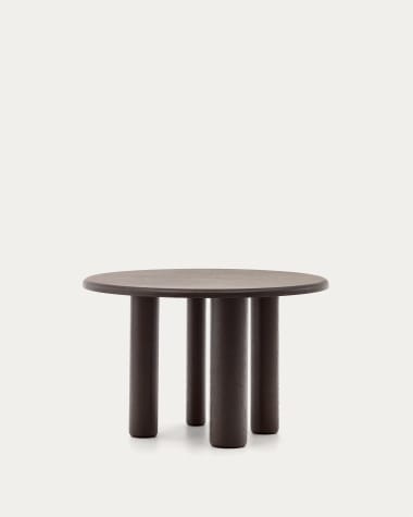 Table ronde Mailen en contre-plaqué de frêne avec finition foncée Ø 120 cm