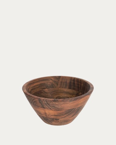 Taça grande Dhana de madeira maciça de acácia