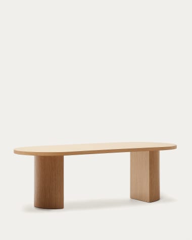 Table Nealy en placage de chêne, finition naturelle 240 x 100 cm