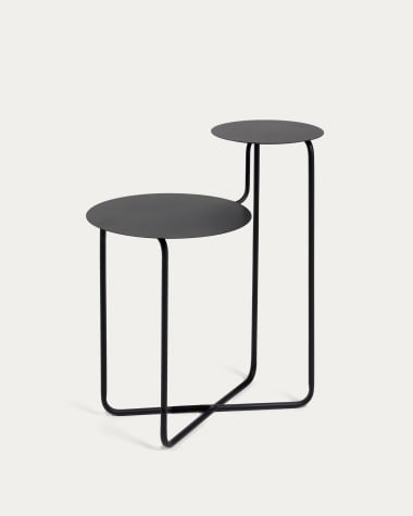 Okrągły stolik pomocniczy Vidalita czarny metalowy 56,5 x 35 cm