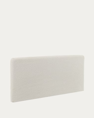 Dyla headboard with removable cover in white bouclé, for 160 cm beds