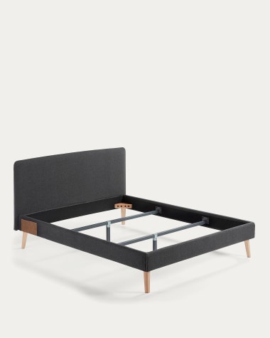 Dyla Bezug in Schwarz für Bett mit Matratzengröße von 150 x 190 cm