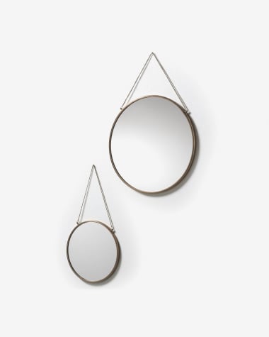 Icon set of 2 mirrors in steel, Ø 41 cm / Ø 26 cm