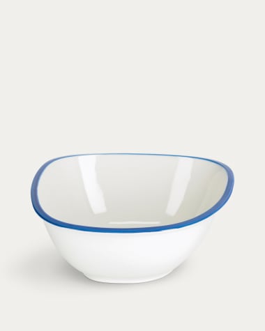 Bol Odalin grand format en porcelaine blanche et bleue