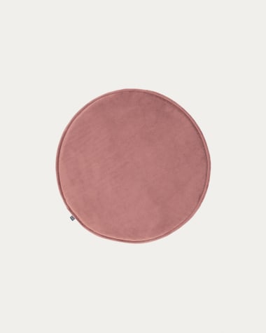 Almofada para cadeira redonda Rimca veludo rosa Ø 35 cm
