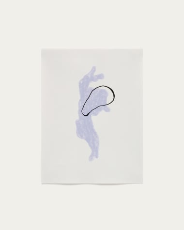 Inka Bild aus Papier weiß und blau 29,8 x 39,8 cm