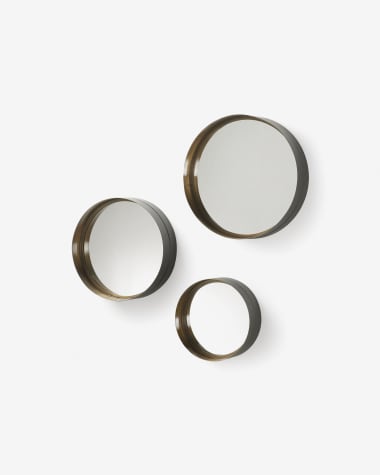 Set Wilton de 3 espejos de acero  Ø 35 cm / Ø 30 cm / Ø 23 cm