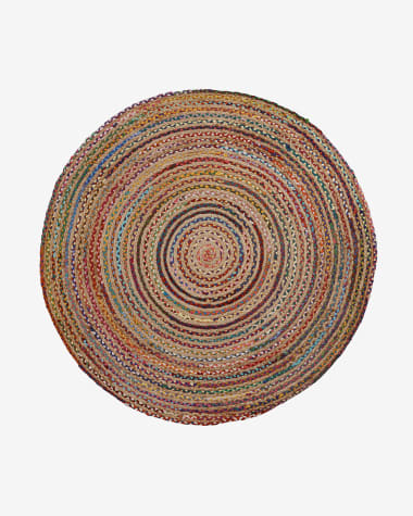 Tapis rond Saht en jute et coton multicolore Ø 150 cm