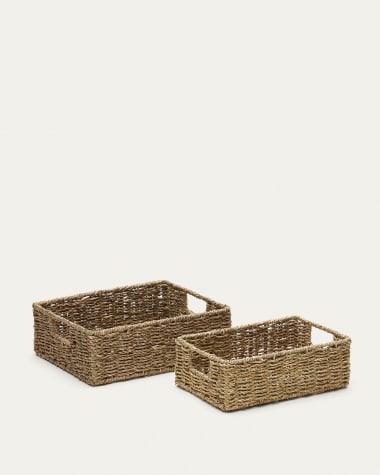 Set Tossa di 2 scatole in fibre naturali 28 x 20 cm / 32 x 27 cm