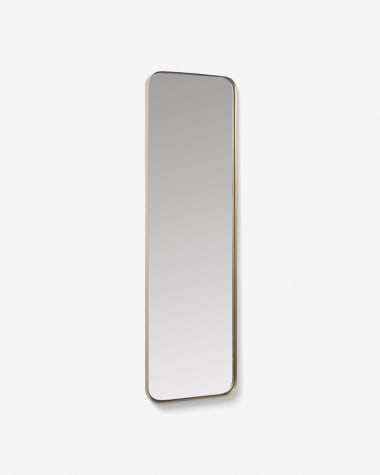 Espelho de parede Marco metal dourado 30 x 100 cm
