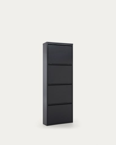Zapatero Ode 50 x 136 cm 4 puertas negro