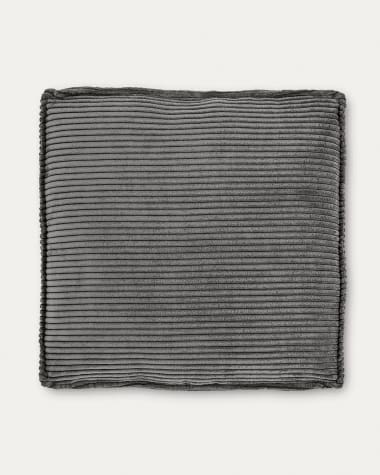 Dik grijs ribfluweel Blok-kussen 60 x 60 cm