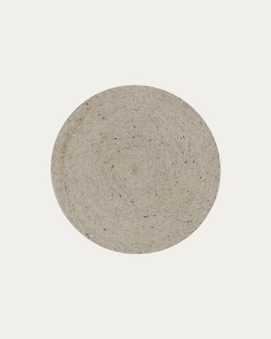 Takashi rond vloerkleed van 100% grijs wol, Ø 150 cm
