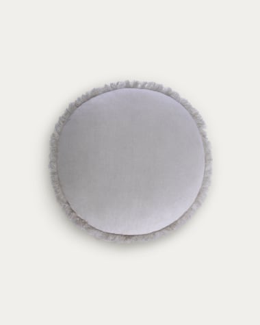 Clarice cotton and linen cushion cover grey Ø 45 cm