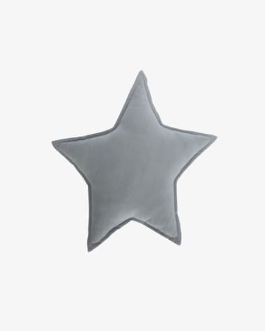 Coixí estrella Noor 100% cotó orgànic (GOTS) gris 44 x 30 cm