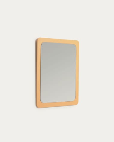 Miroir Velma en MDF jaune moutarde 47 x 57 cm