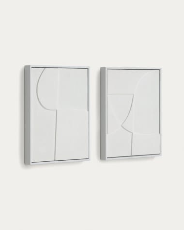 Set Beija de 2 quadros branco 32 x 42 cm