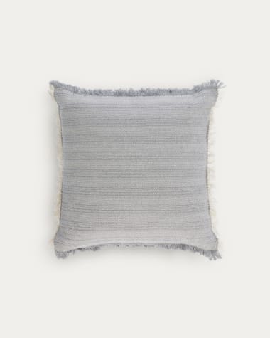 Fodera cuscino Devi con frange beige e blu 45 x 45 cm