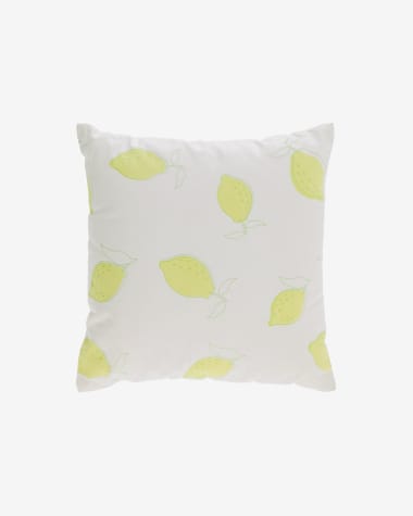 Etel Kissenbezug aus 100% Baumwolle mit gelben und weißen Zitronen 45 x 45 cm