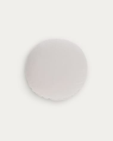 Capa almofada redonda Tamanne 100% linho branco Ø 45 cm