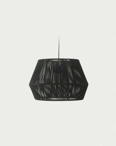 Pantalla para lámpara de techo Cantia de algodón con acabado negro Ø 36,5 cm