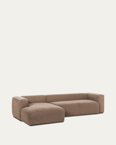 Blok 4-seater sofa with left-hand chaise longue in pink 330 cm