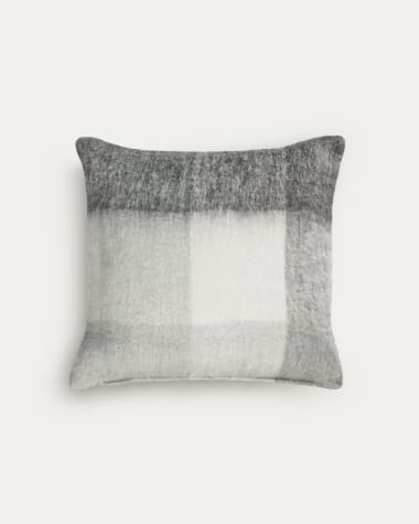 Fodera cuscino Catarina quadri bianchi e grigi 45 x 45 cm