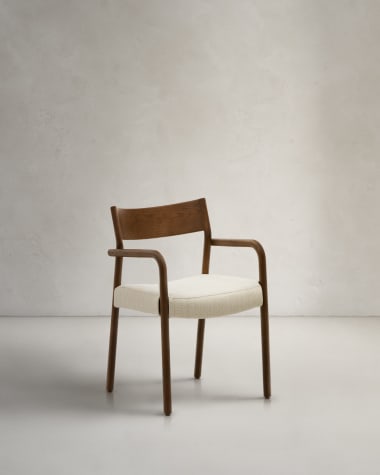 Καρέκλα Falconera με αποσπώμενα κάλυμμα από μασίφ δρυ και φινίρισμα καρυδιάς FSC Mix Credit