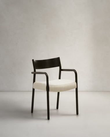 Καρέκλα Falconera με αποσπώμενα καλύμματα από μασίφ δρυ και μαύρο φινίρισμα FSC Mix Credit