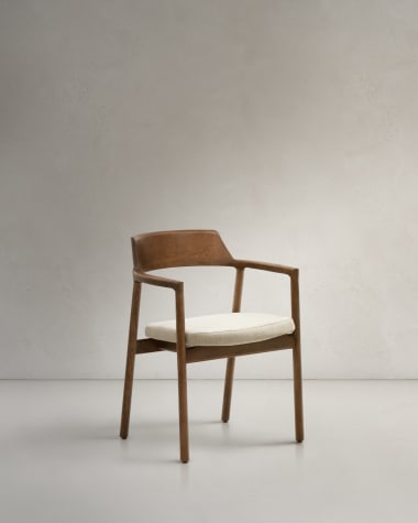 Cadira desenfundable Alocs de fusta massissa de roure amb acabat noguera FSC Mix Credit