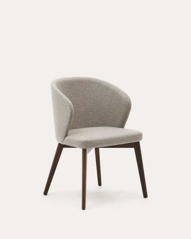 Darice chair in brown chenille and 100% FSC solid beech wood in a walnut finish
