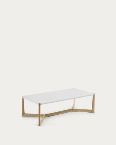Τραπέζι σαλονιού Quatro 120 x 60 εκ, λευκό και οξυά