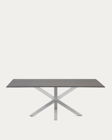 Table Argo 200x100 cm, Inox Porcelanique Iron Moss