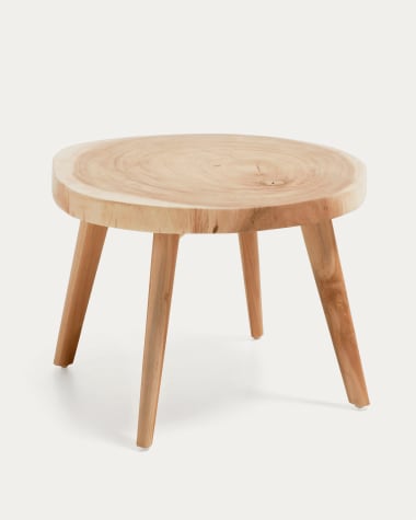 Stolik pomocniczy Wellcres z litego drewna mungur Ø 65 cm