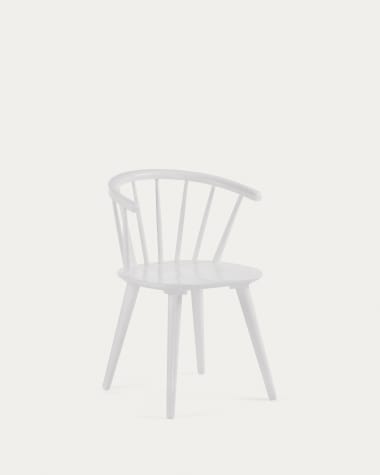 Καρέκλα Trise, μασίφ ξύλο καουτσούκ DM και λευκή λάκα