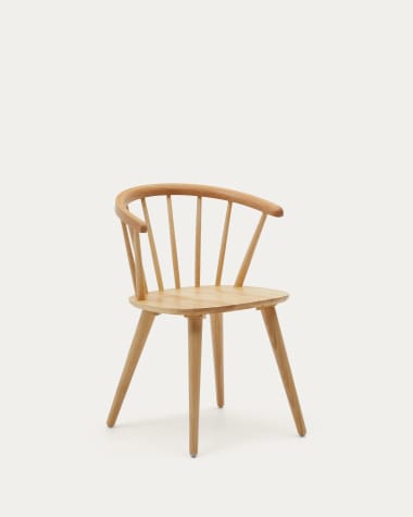 Καρέκλα Trise, μασίφ ξύλο καουτσούκ DM και λάκα σε φυσικό φινίρισμα