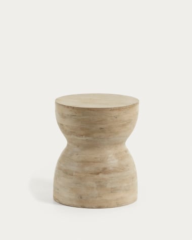 Stolik pomocniczy Mazy wykonany z litego drewna mango Ø 40 cm
