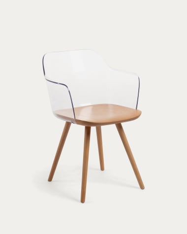 Bjorg transparent and solid beech chair