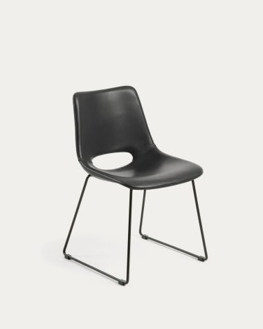 Zahara black chair with steel legs with black finish
